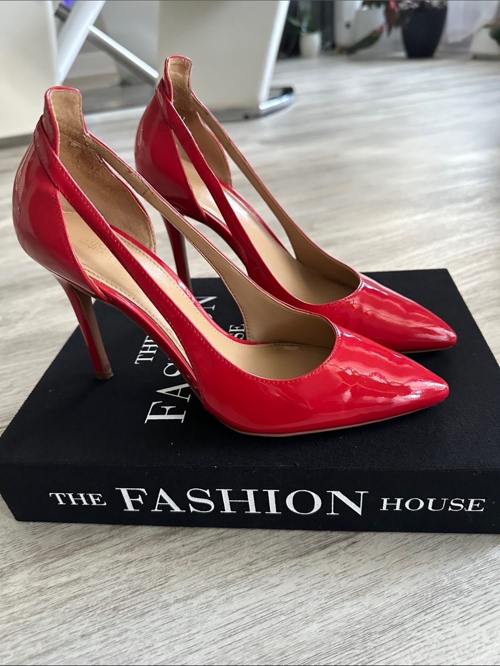 MICHAEL Michael Kors Red Patent Pointed-Toe Stiletto Pumps